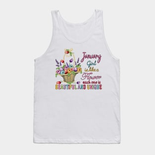 January Girl - Flower Basket Tank Top